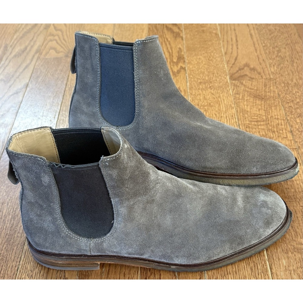 Clarks Men's Taupe Suede Chelsea Ankle Boots Pull Tab Comfort Round Toe 11.5